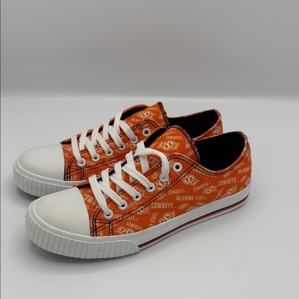 FOCO OklahomaState University Orange & white canvas sneakers LikeNew Size 9